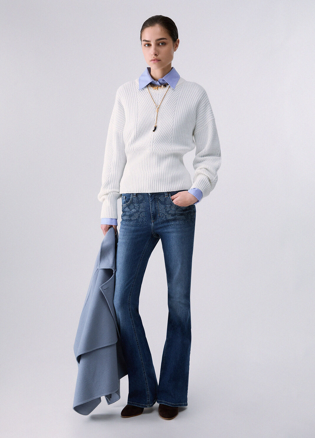 Wool Blend Sweater with Bow white wool Liu Jo - large image number 5