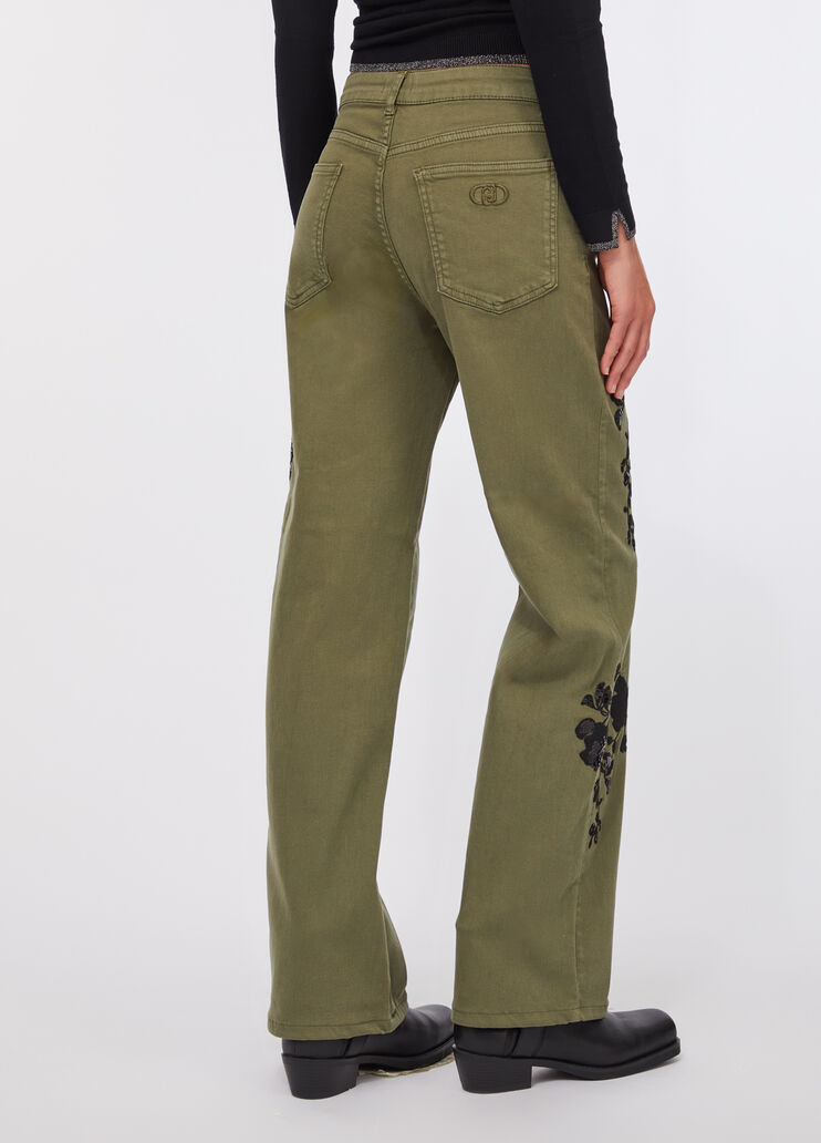 Trousers with embroidery green Liu Jo - large image number 1