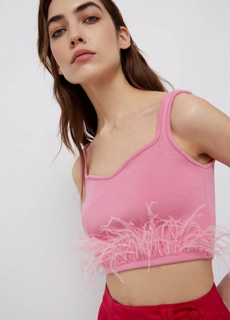 Top mit Federn Rosa Liu Jo - large image number 2 Top mit Federn Rosa Liu Jo - large image number 2