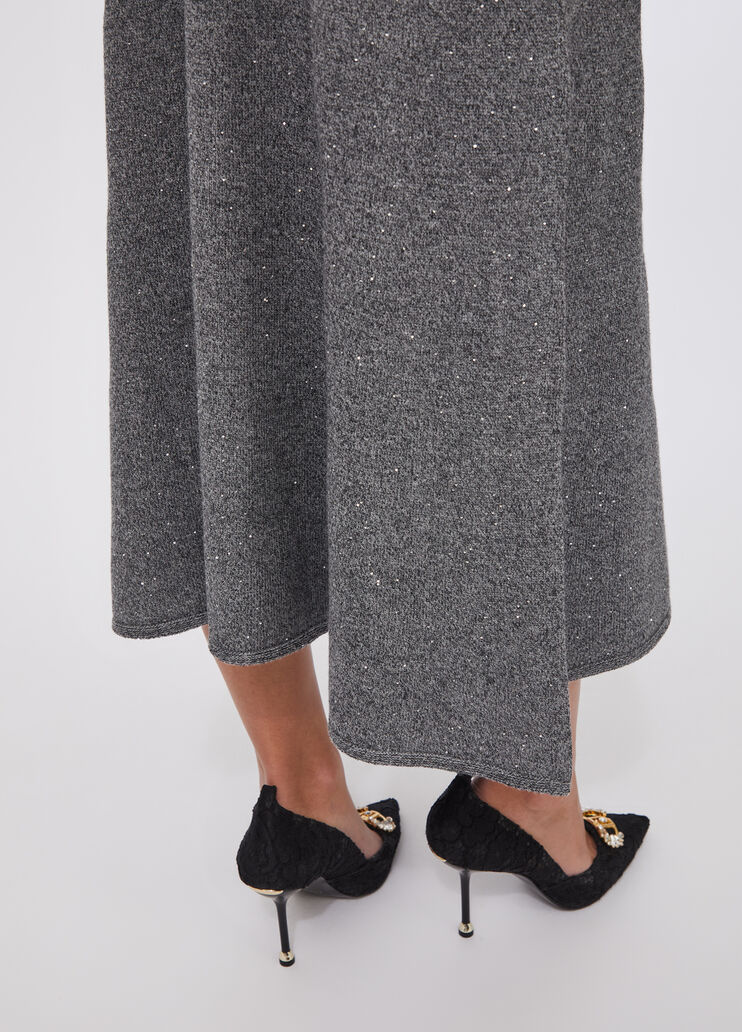 Midirock aus Strick mit Pailletten Grau Liu Jo - medium