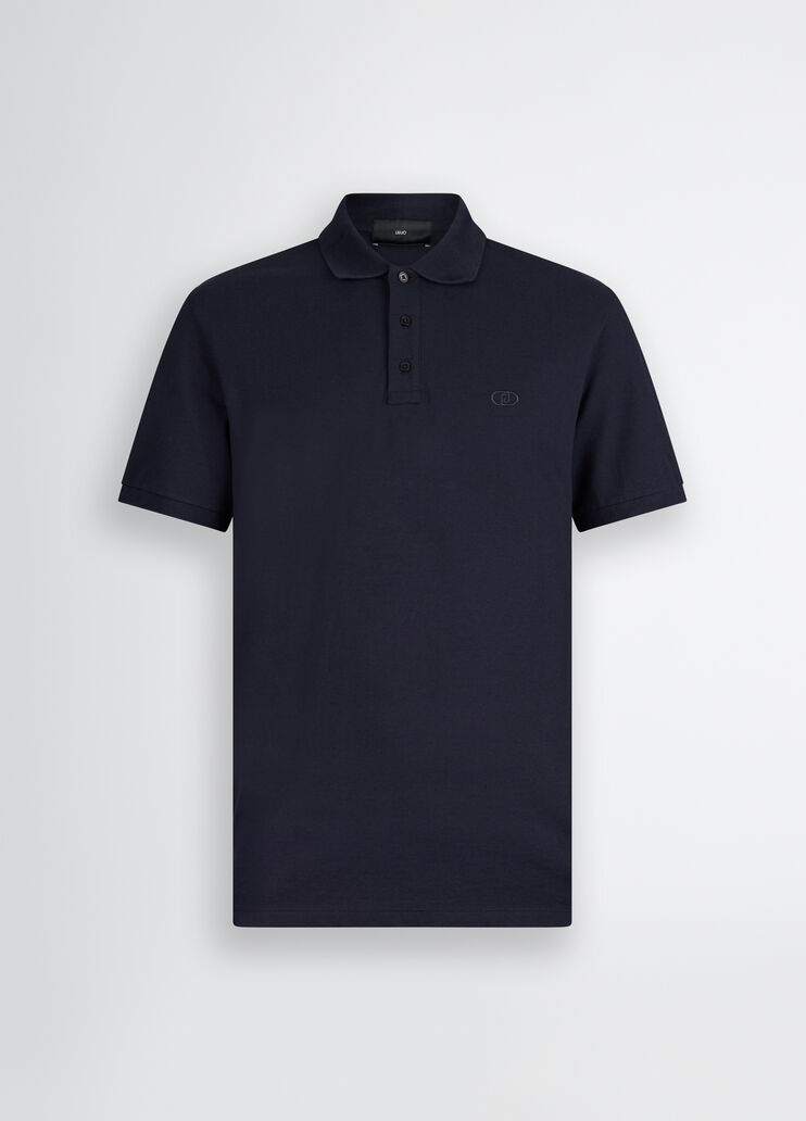 Dark blue pique polo shirt dark blue Liu Jo - large image number 6 Dark blue pique polo shirt dark blue Liu Jo - large image number 6