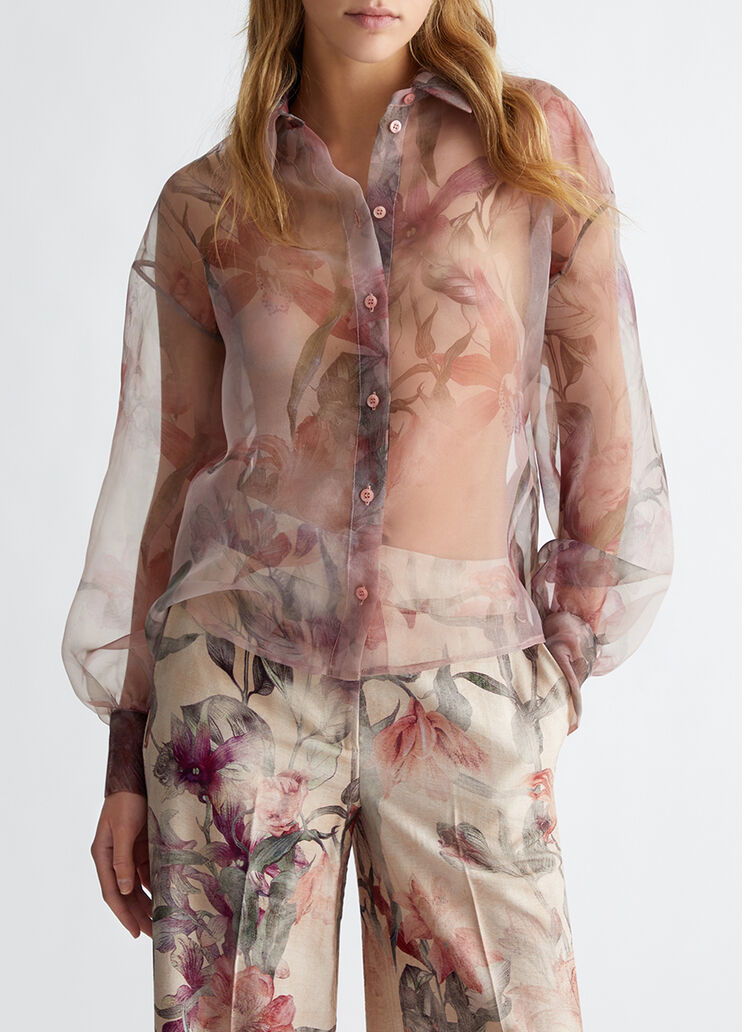 Camisa de flores de organza rosa Liu Jo - medium Camisa de flores de organza rosa Liu Jo - medium