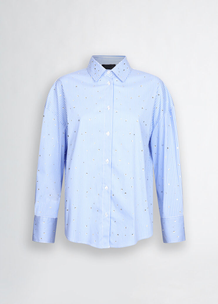 Light blue poplin shirt with rhinestones light blue Liu Jo - large image number 6 Light blue poplin shirt with rhinestones light blue Liu Jo - large image number 6