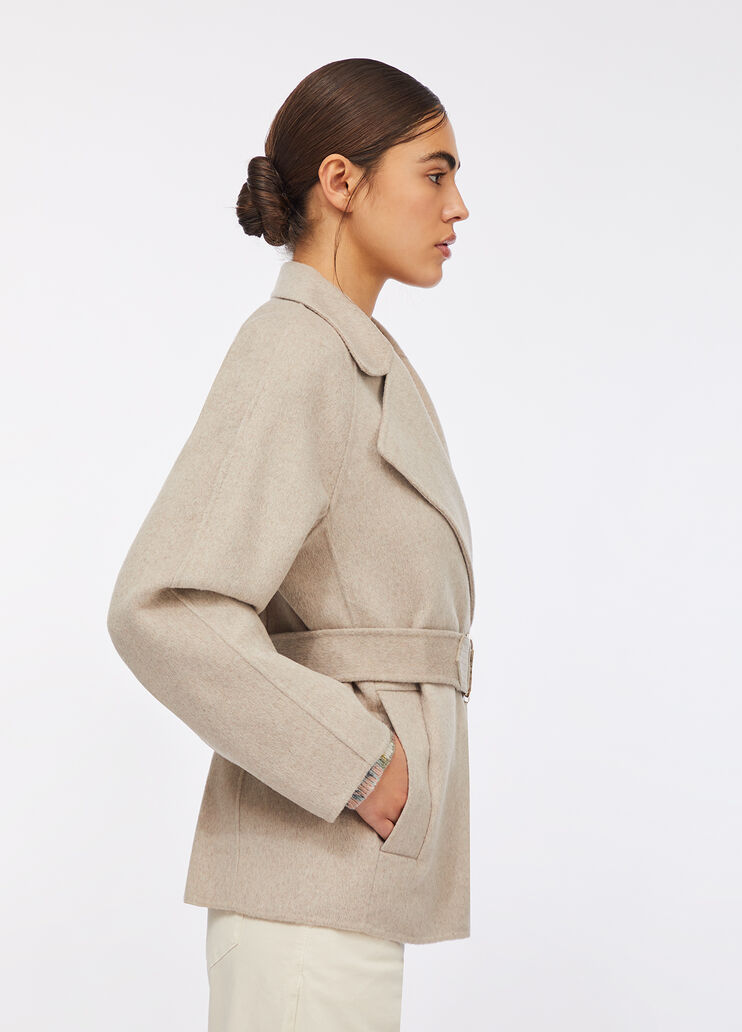 Manteau en laine avec ceinture beige Liu Jo - large image number 3