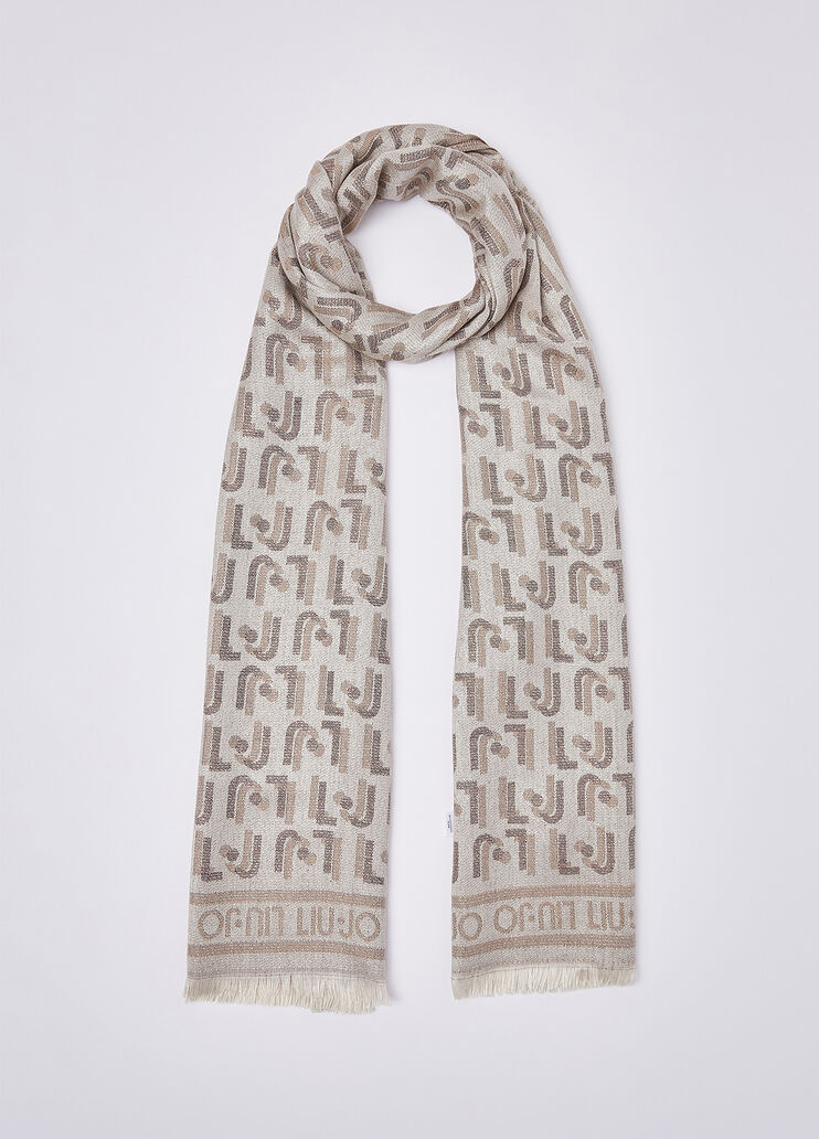 Stola con logo jacquard cannella Liu Jo - medium