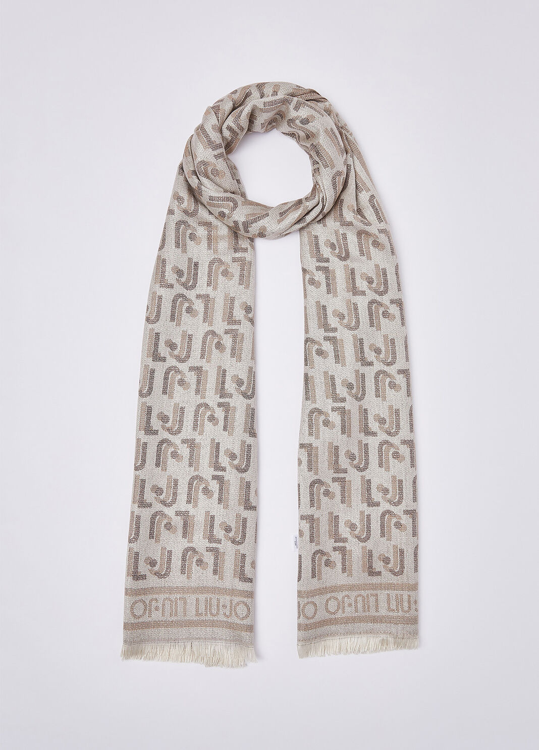 Stola con logo jacquard cannella Liu Jo - large image number 0