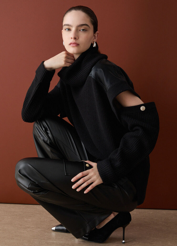 Turtleneck sweater with cut-outs black Liu Jo - medium