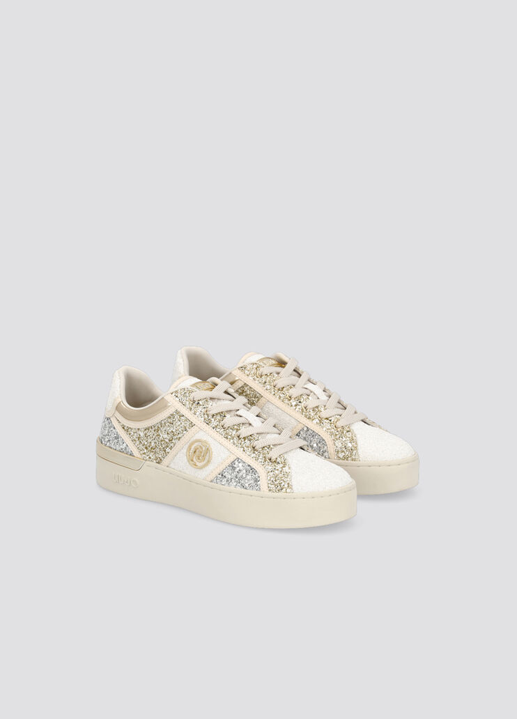 Sneakers with multicolour glitter white/gold/silver Liu Jo - large image number 1 Sneakers with multicolour glitter white/gold/silver Liu Jo - large image number 1