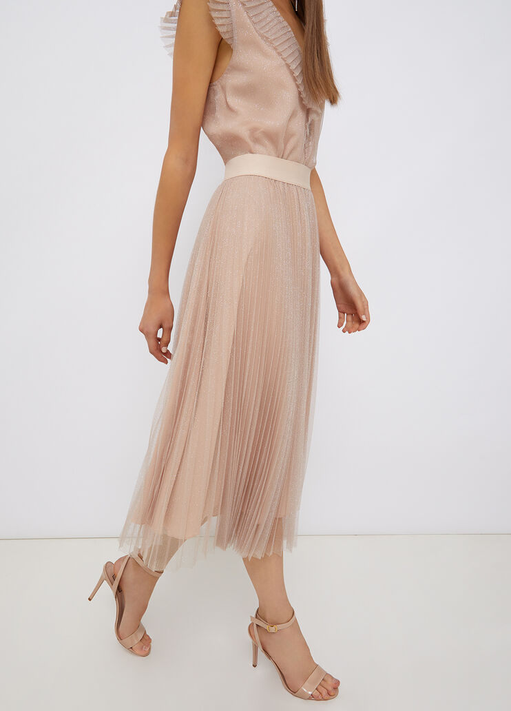 Gonna in tulle glitterato rosa cipria con glitter Liu Jo - large image number 0 Gonna in tulle glitterato rosa cipria con glitter Liu Jo - large image number 0