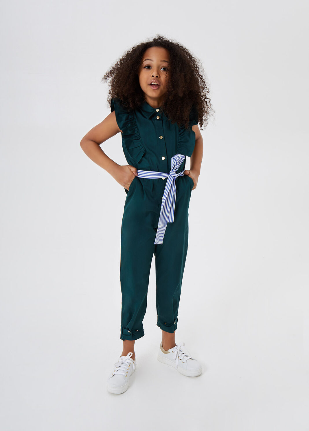 Tuta lunga con volants Verde Liu Jo - large image number 3