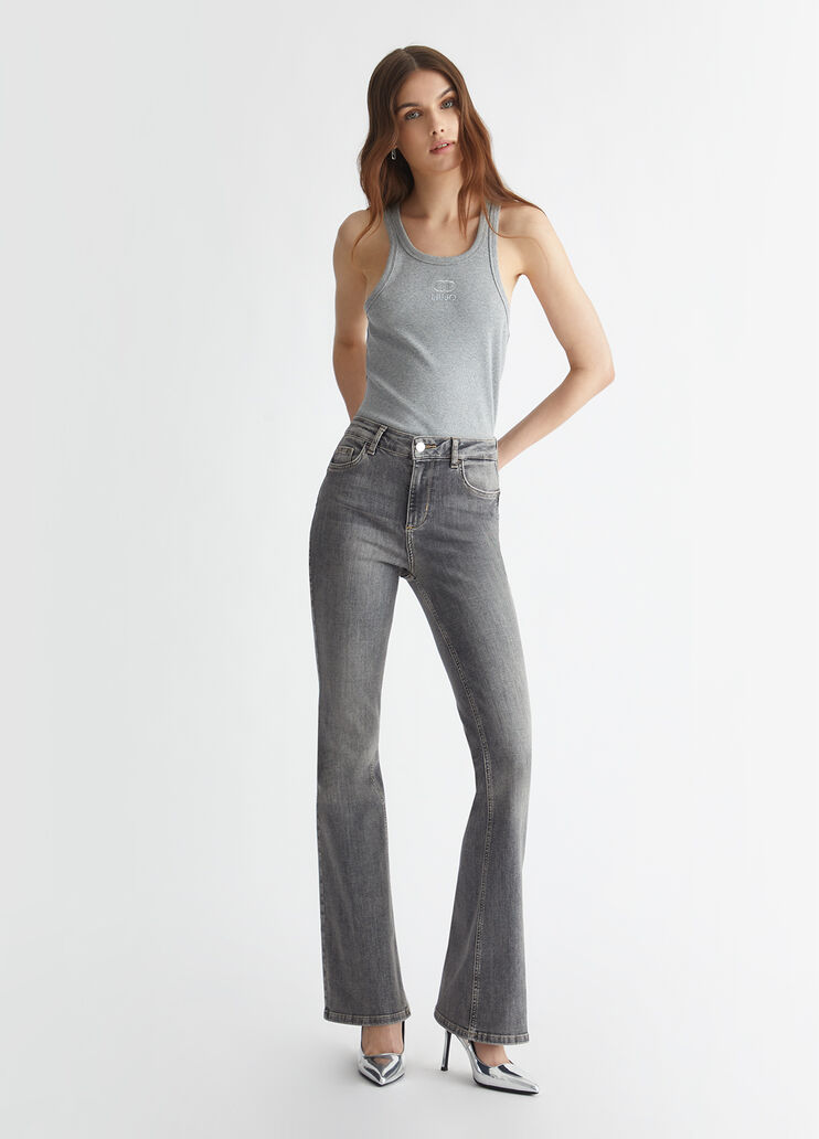 High-rise flared jeans grey denim Liu Jo - medium High-rise flared jeans grey denim Liu Jo - medium
