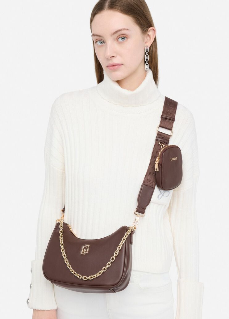 Small hobo bag with chain dark brown Liu Jo - medium Small hobo bag with chain dark brown Liu Jo - medium