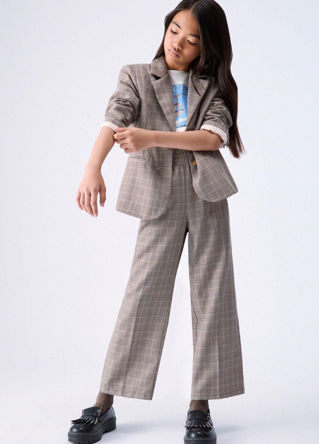 Straight trousers in Prince of Wales check check Liu Jo - large image number 1