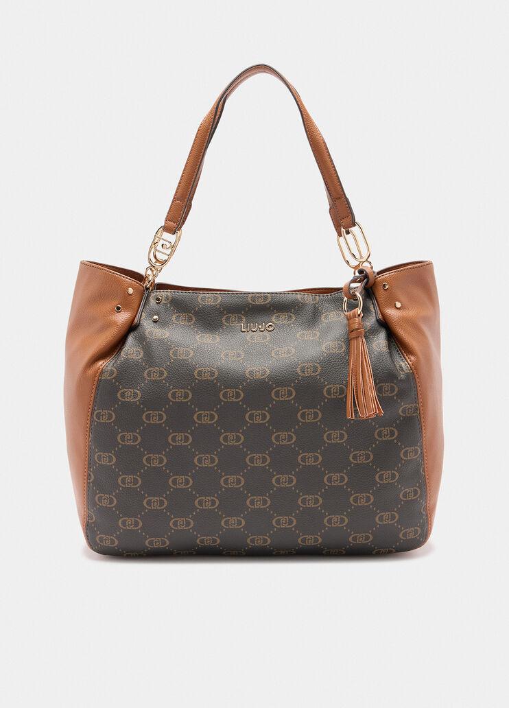 Medium tote bag with logo gingerbread Liu Jo - medium Medium tote bag with logo gingerbread Liu Jo - medium
