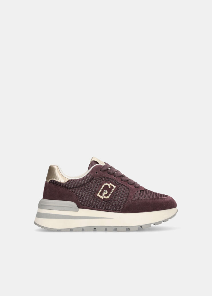 Suede and mesh sneakers bordeaux Liu Jo - medium