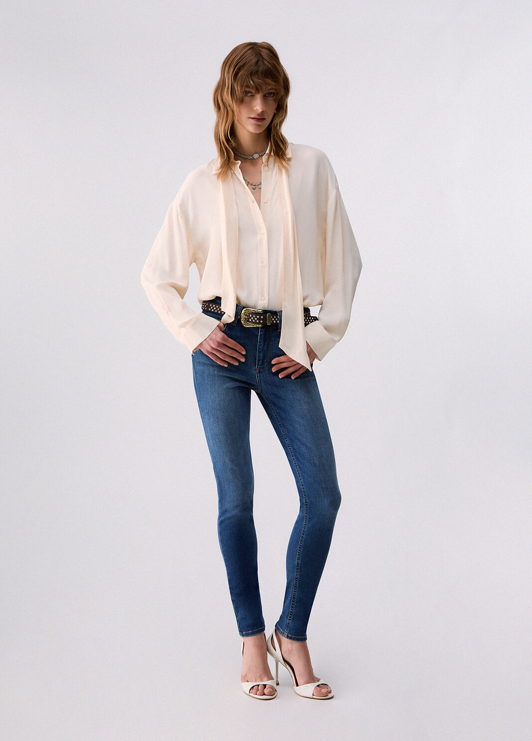Jean skinny taille haute denim bleu fonc&eacute; Liu Jo - large image number 5
