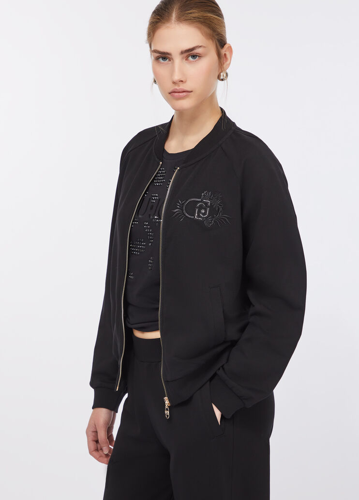 Fleece bomber jacket black Liu Jo - large image number 3