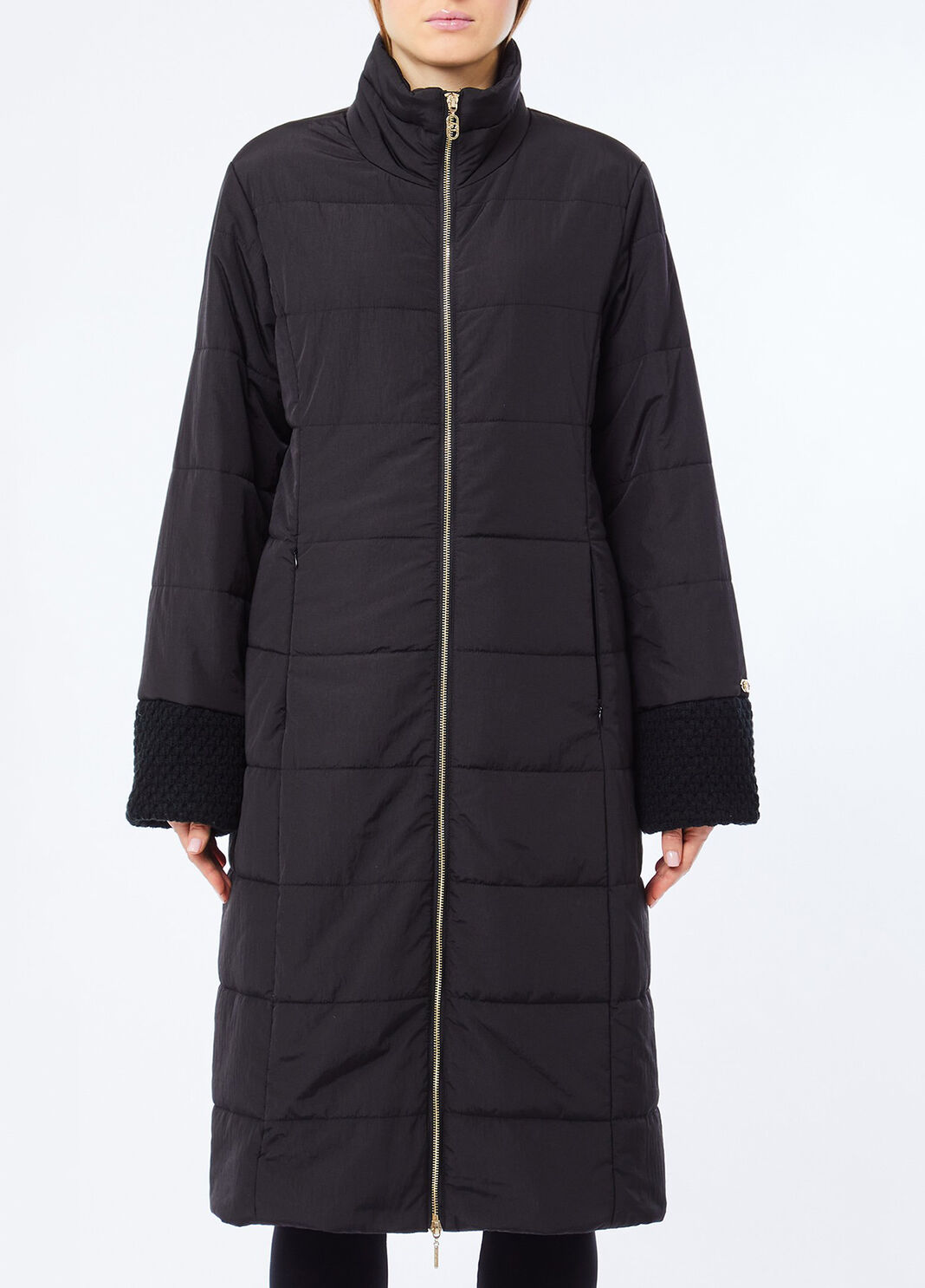 Long padded jacket with hood black Liu Jo - large image number 2