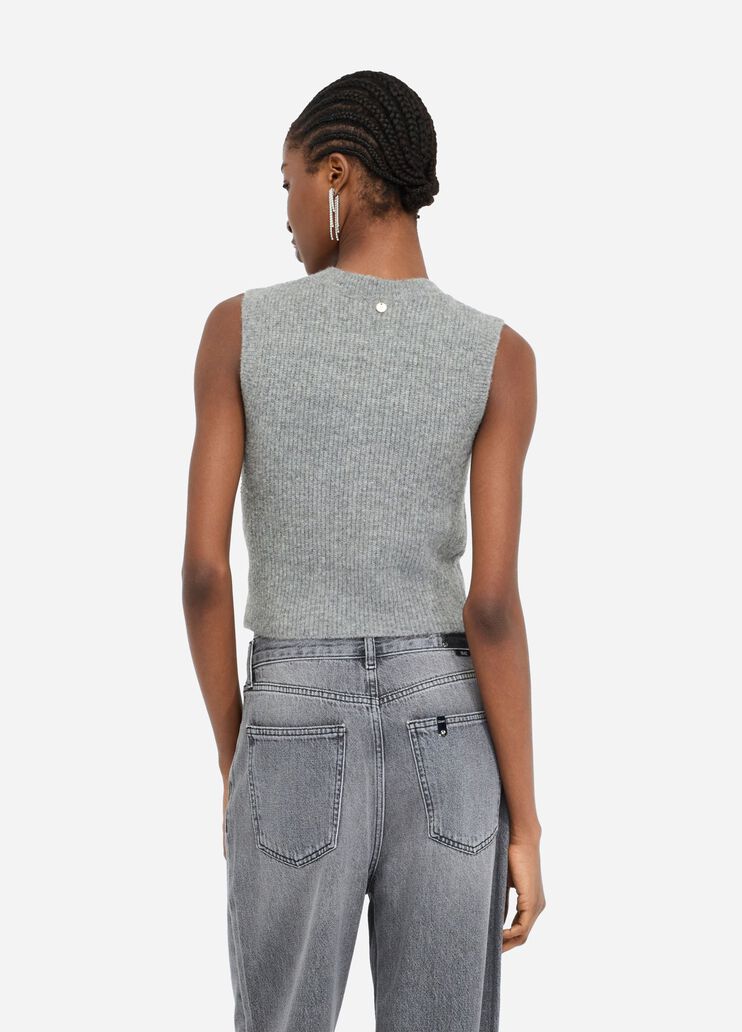 Wool top with gemstones grey Liu Jo - large image number 1