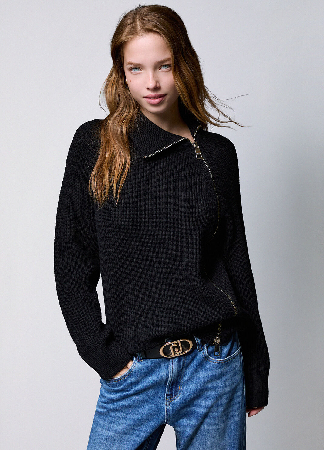 Knit in wool with zip black Liu Jo - large image number 3