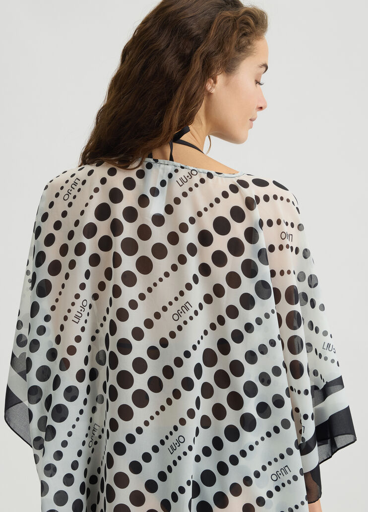 Caftan with polka-dot print white/black Liu Jo - large image number 4 Caftan with polka-dot print white/black Liu Jo - large image number 4