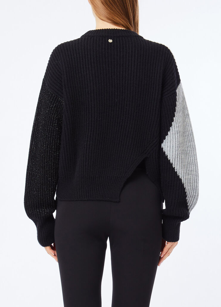 Jersey de lana con intarsias negro Liu Jo - medium