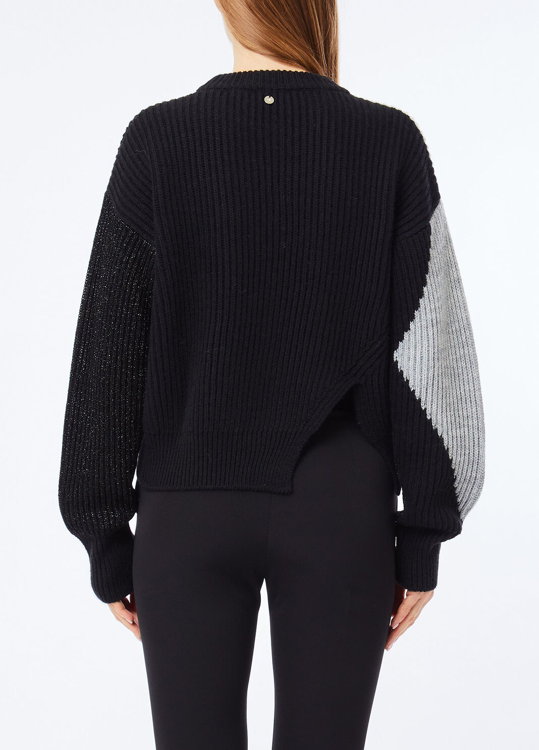 Jersey de lana con intarsias negro Liu Jo - large image number 1