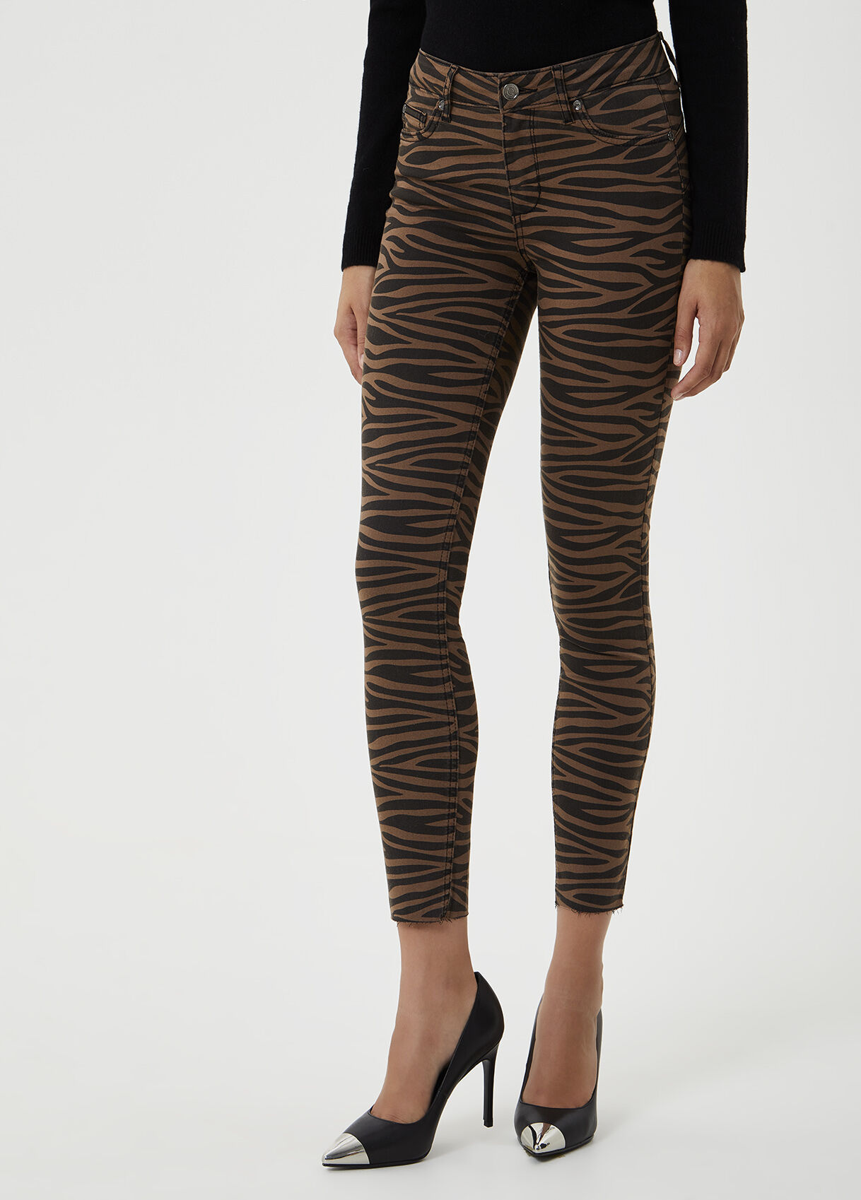 animal print skinny trousers