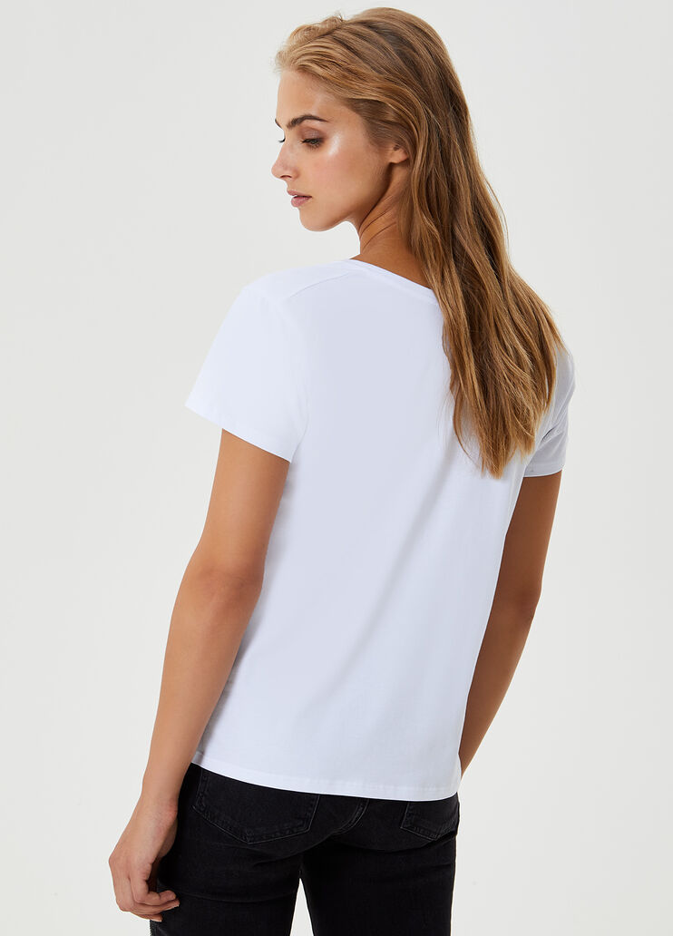 T-shirt with precious stones Blue Liu Jo - large image number 1