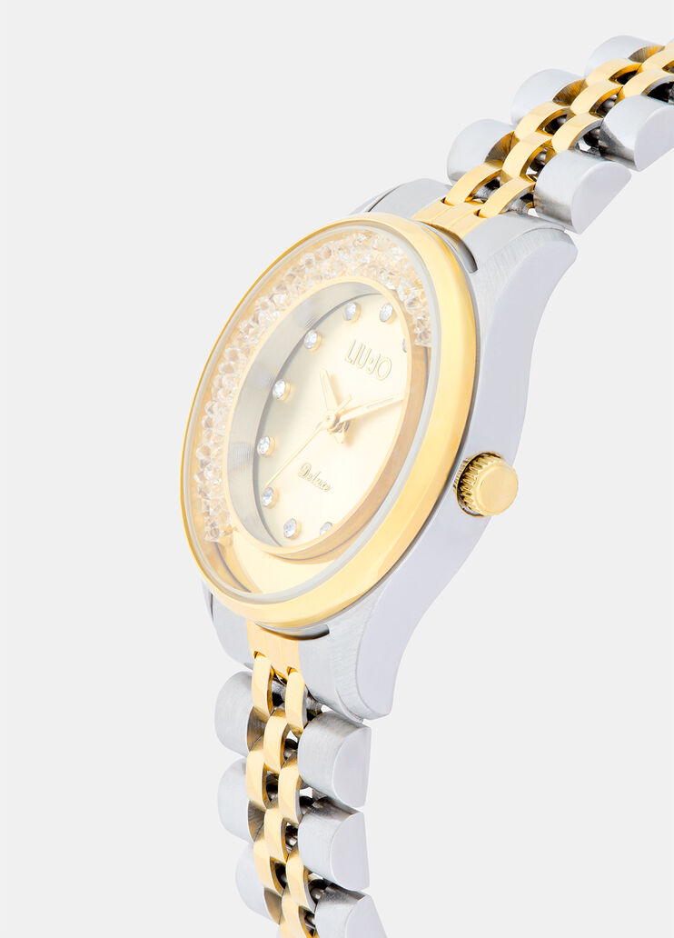 Steel watch with diamantés silver/gold Liu Jo - medium Steel watch with diamantés silver/gold Liu Jo - medium
