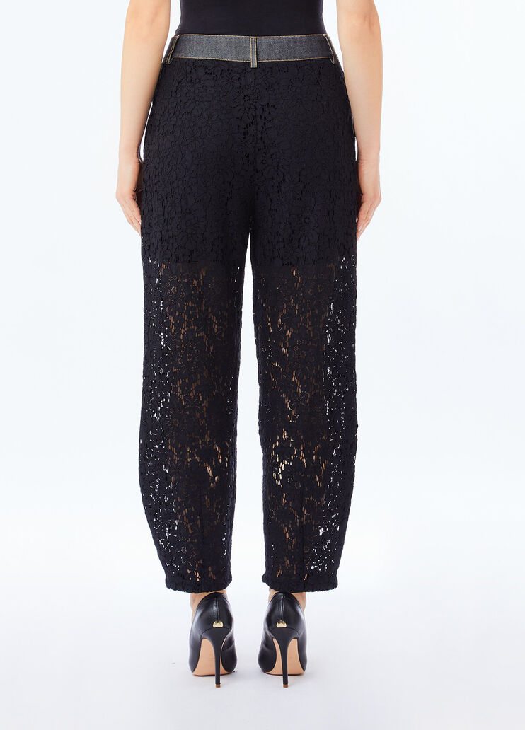 Lace trousers black denim Liu Jo - medium