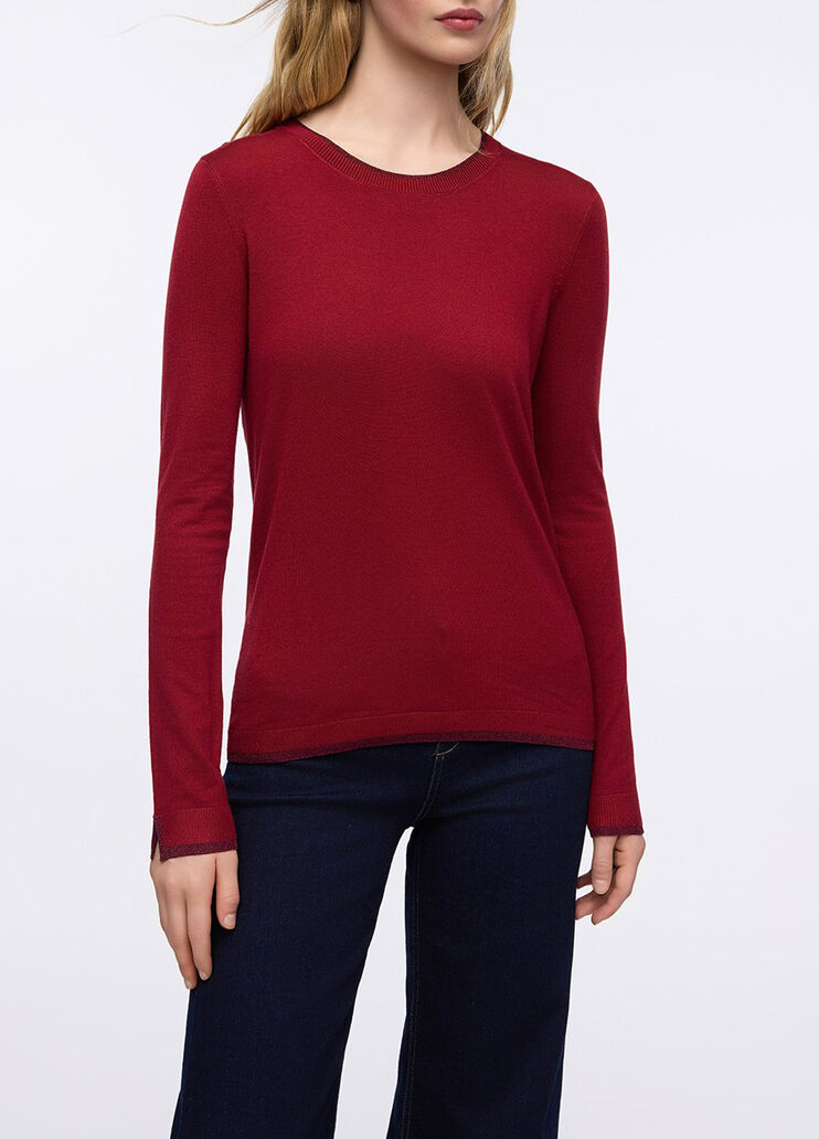 Pullover mit Details aus Lurex&reg; schillerndes Rot Liu Jo - medium