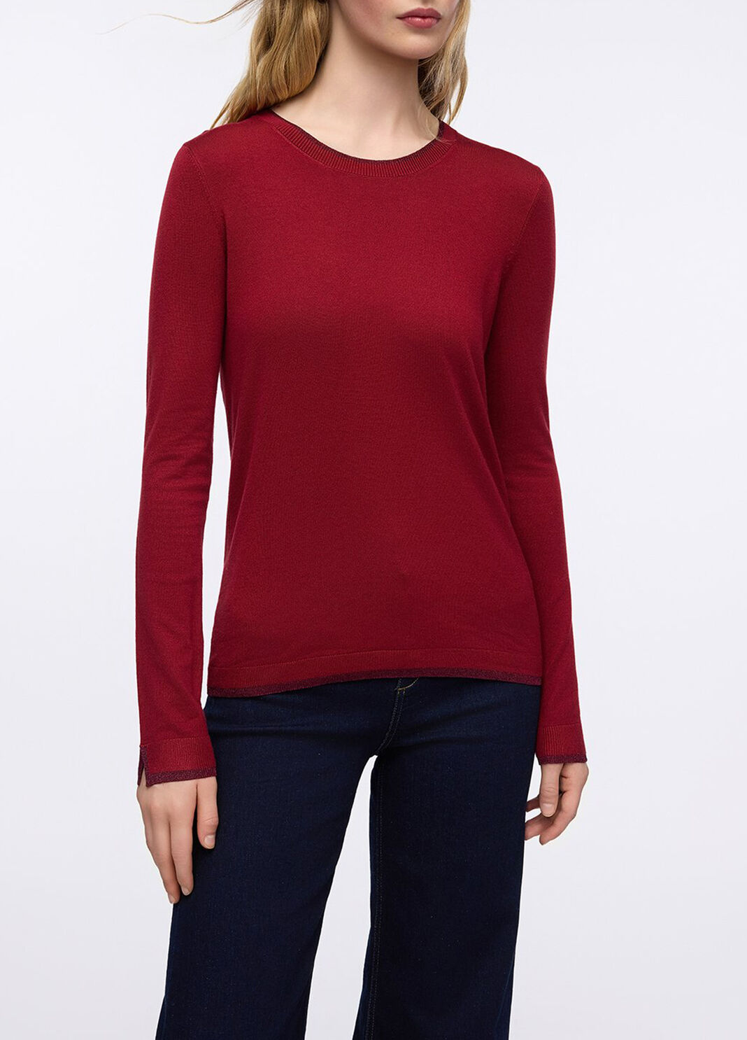 Pullover mit Details aus Lurex&reg; schillerndes Rot Liu Jo - large image number 0