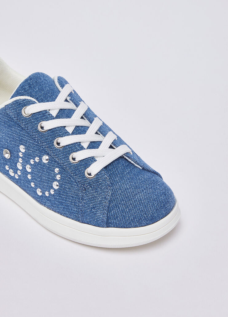 Sneaker aus Denim mit Nieten Blau Liu Jo - medium