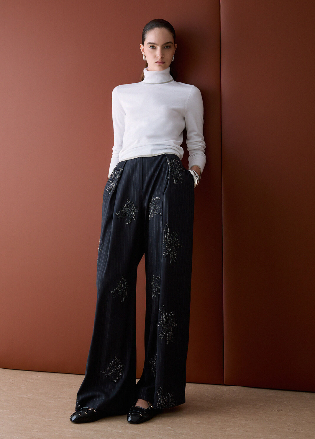 Водолазка с отделкой Lurex&reg; белая шерсть Liu Jo - large image number 2