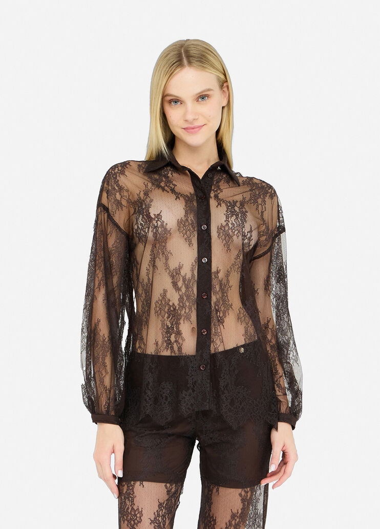 Lace shirt dark brown Liu Jo - medium Lace shirt dark brown Liu Jo - medium