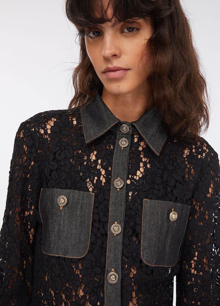 Camisa de encaje denim negro Liu Jo - medium Camisa de encaje denim negro Liu Jo - medium