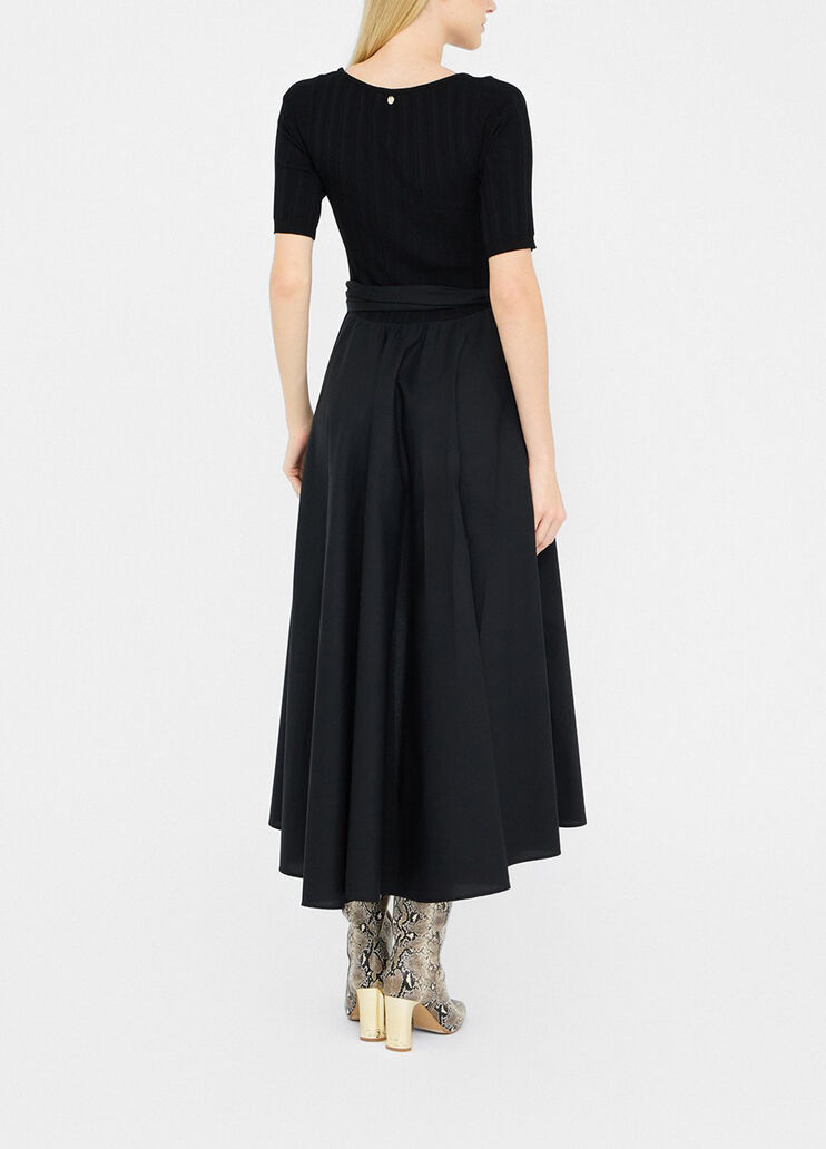 Langes Strickkleid mit Schleife Schwarz Liu Jo - medium
