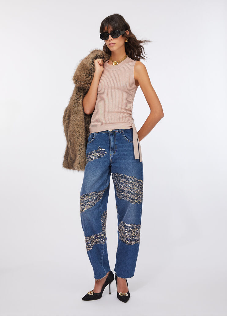 Lurex® knit top light pink Liu Jo - large image number 5