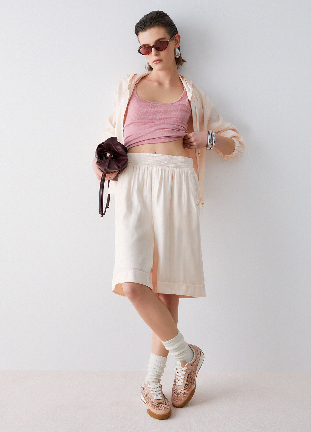 Bermudashorts aus beschichtetem Gewebe Champagner Liu Jo - large image number 2