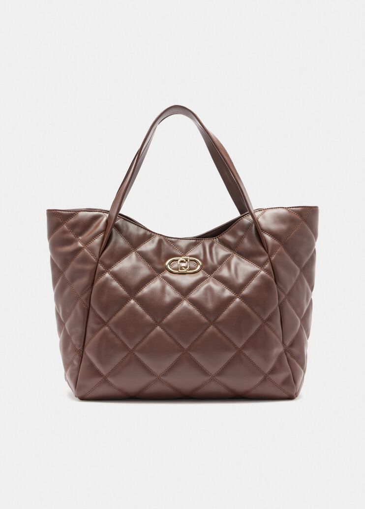 Sac fourre-tout grand format matelass&eacute; marron fonc&eacute; Liu Jo - medium