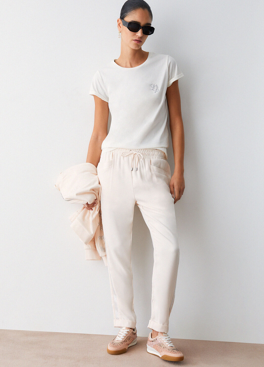 Pantalon avec strass champagne Liu Jo - large image number 3