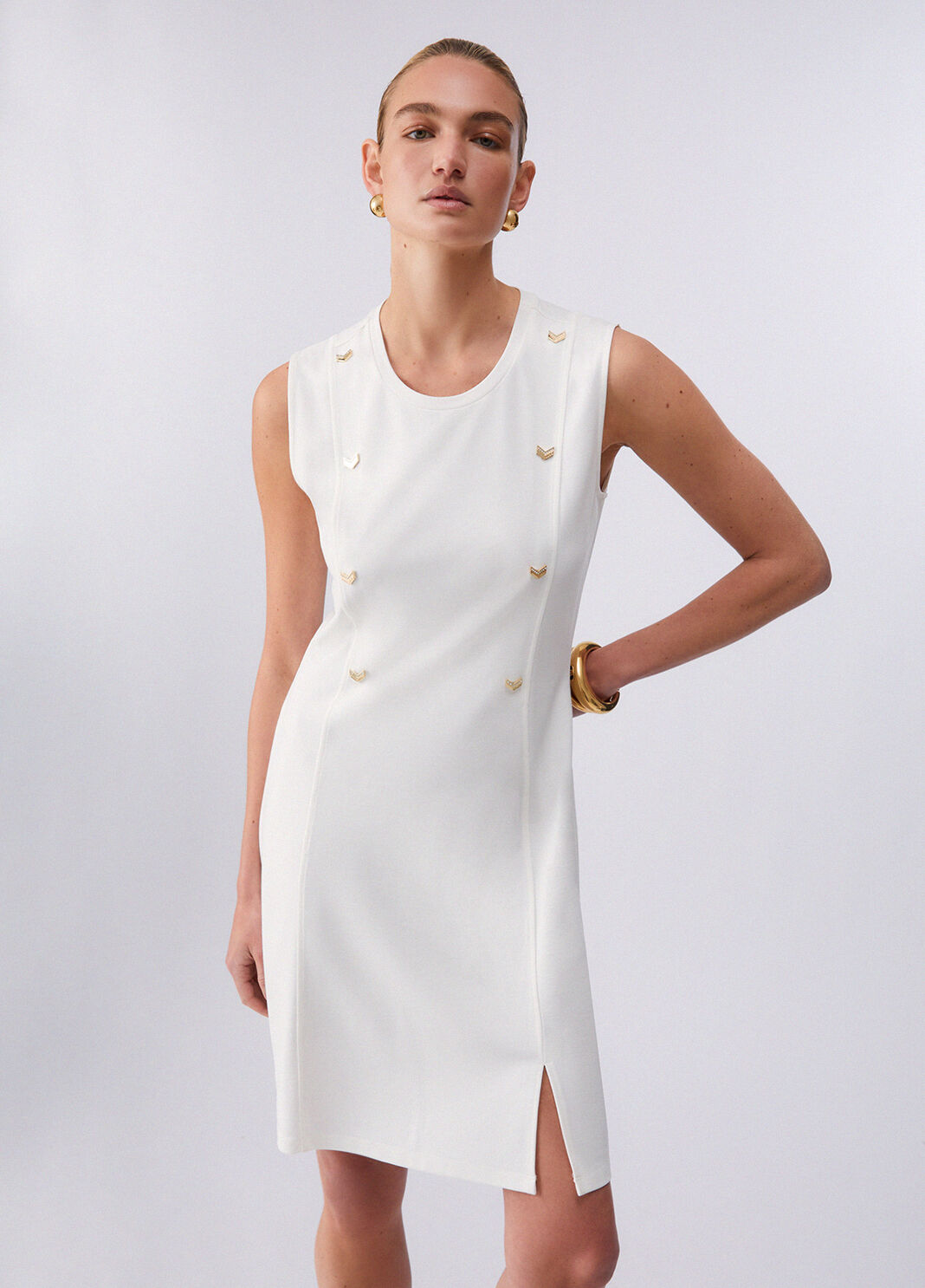 Kurzes Interlock-Jerseykleid Milchwei&szlig; Liu Jo - large image number 0