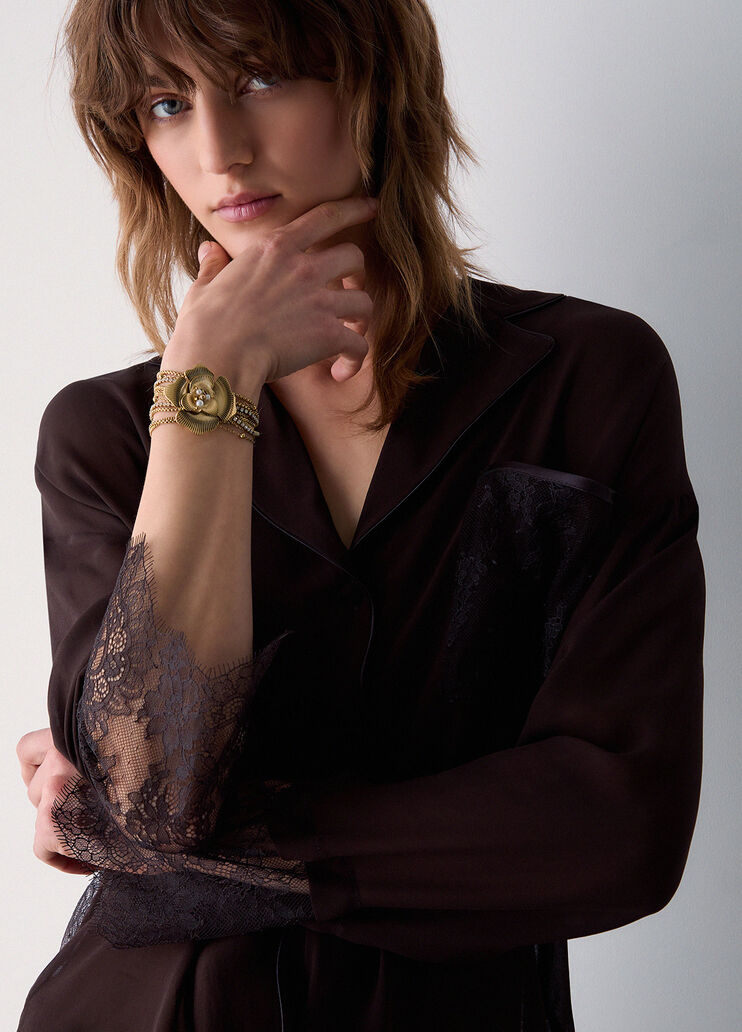 Bracelet with rosa and fringe gold Liu Jo - medium
