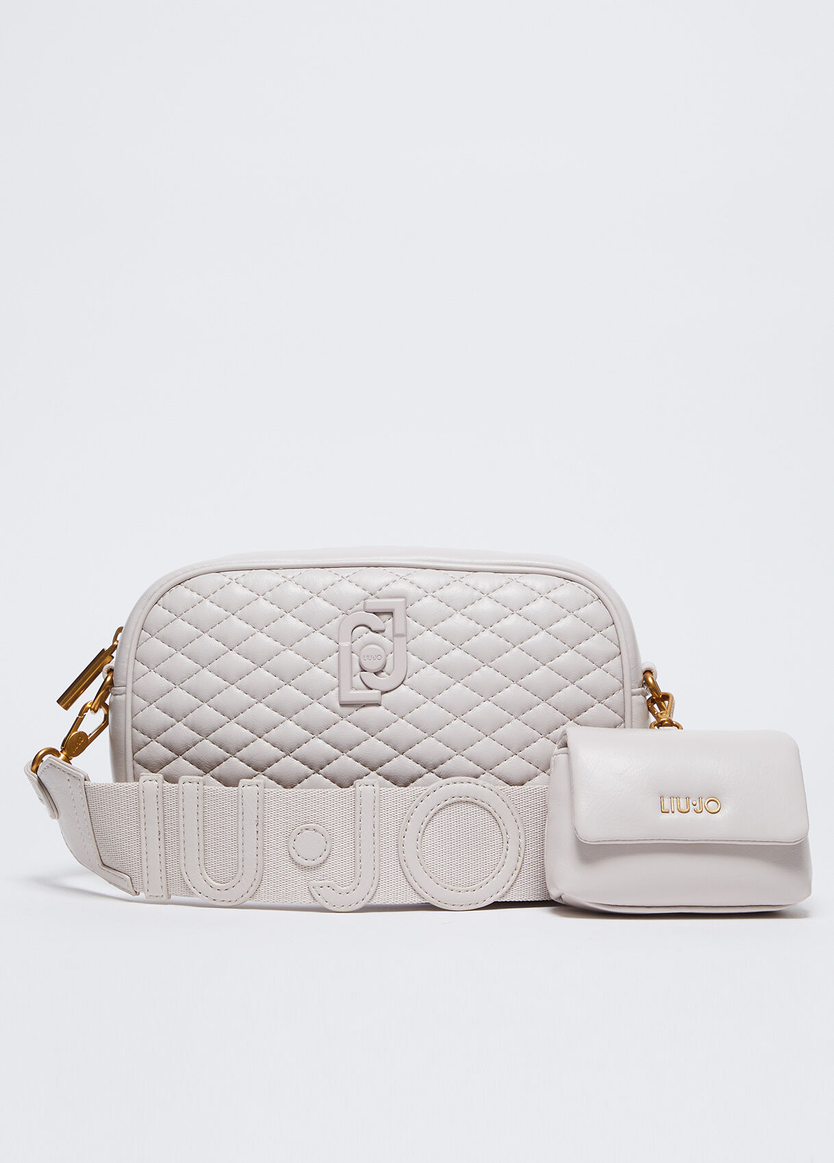 Quilted crossbody bag colour light beige Liu Jo