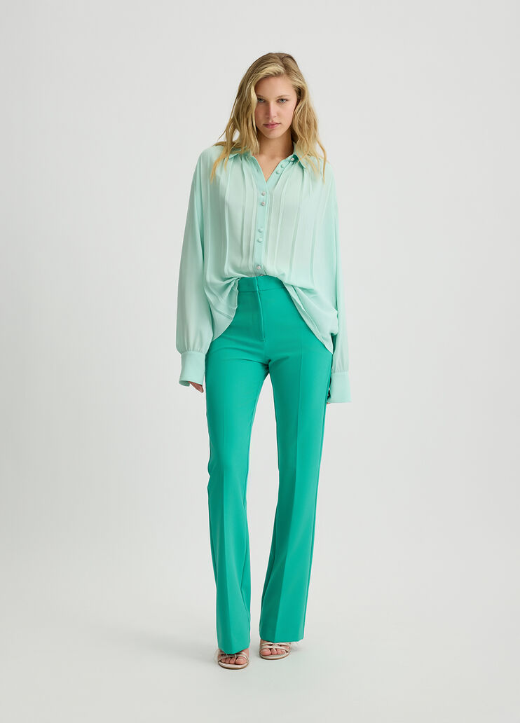 Georgette shirt with pleats mint Liu Jo - large image number 3 Georgette shirt with pleats mint Liu Jo - large image number 3