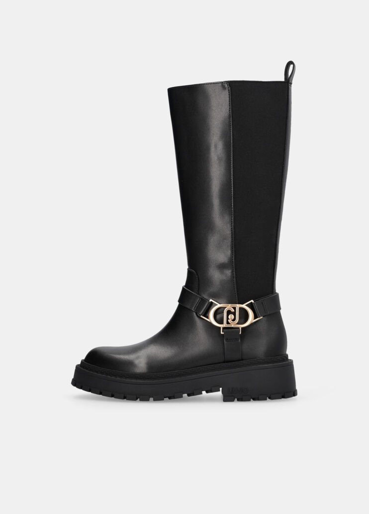 Hoher Lederstiefel Schwarz Liu Jo - large image number 5