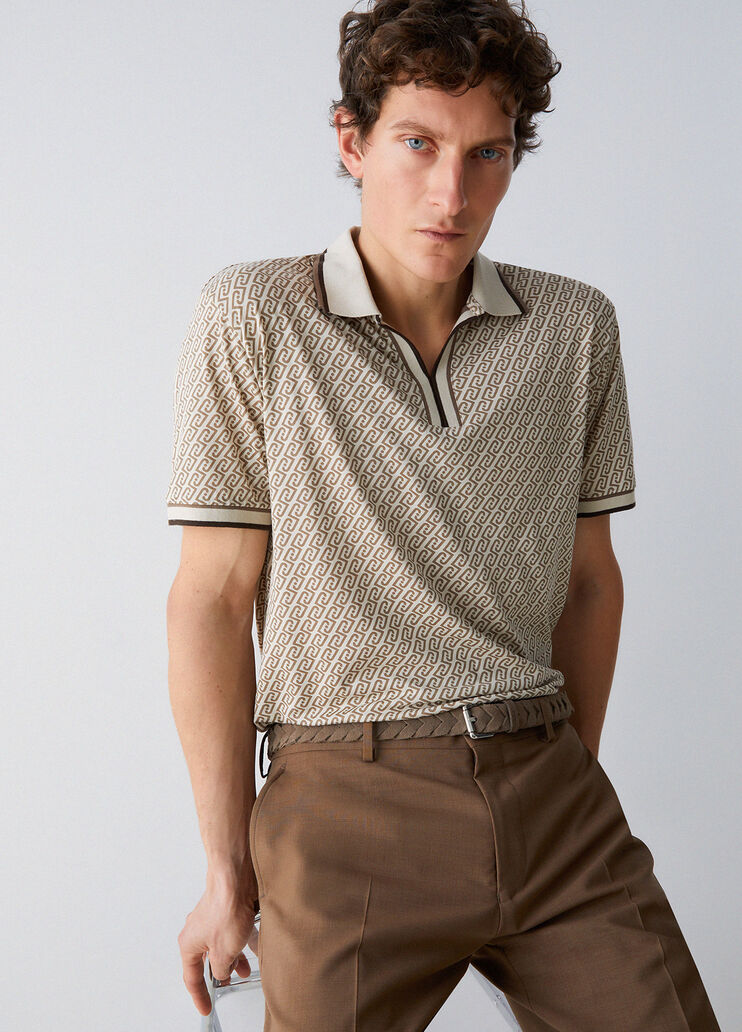 Polo avec logo all-over vert Liu Jo - medium