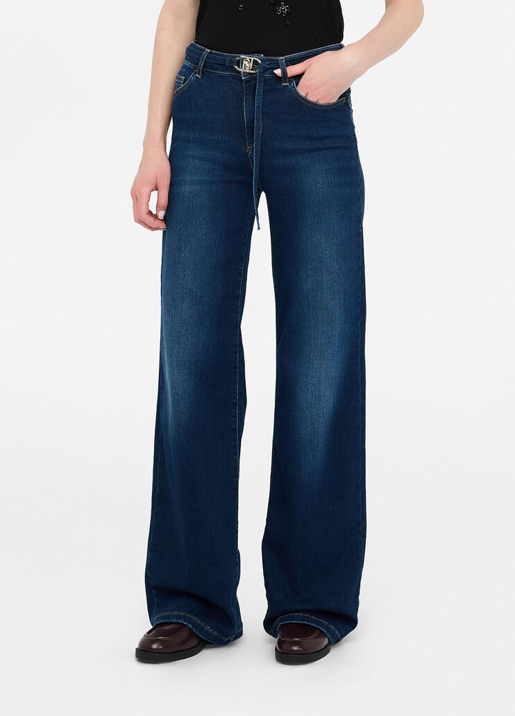 Flared jeans with belt dark blue denim Liu Jo - medium Flared jeans with belt dark blue denim Liu Jo - medium