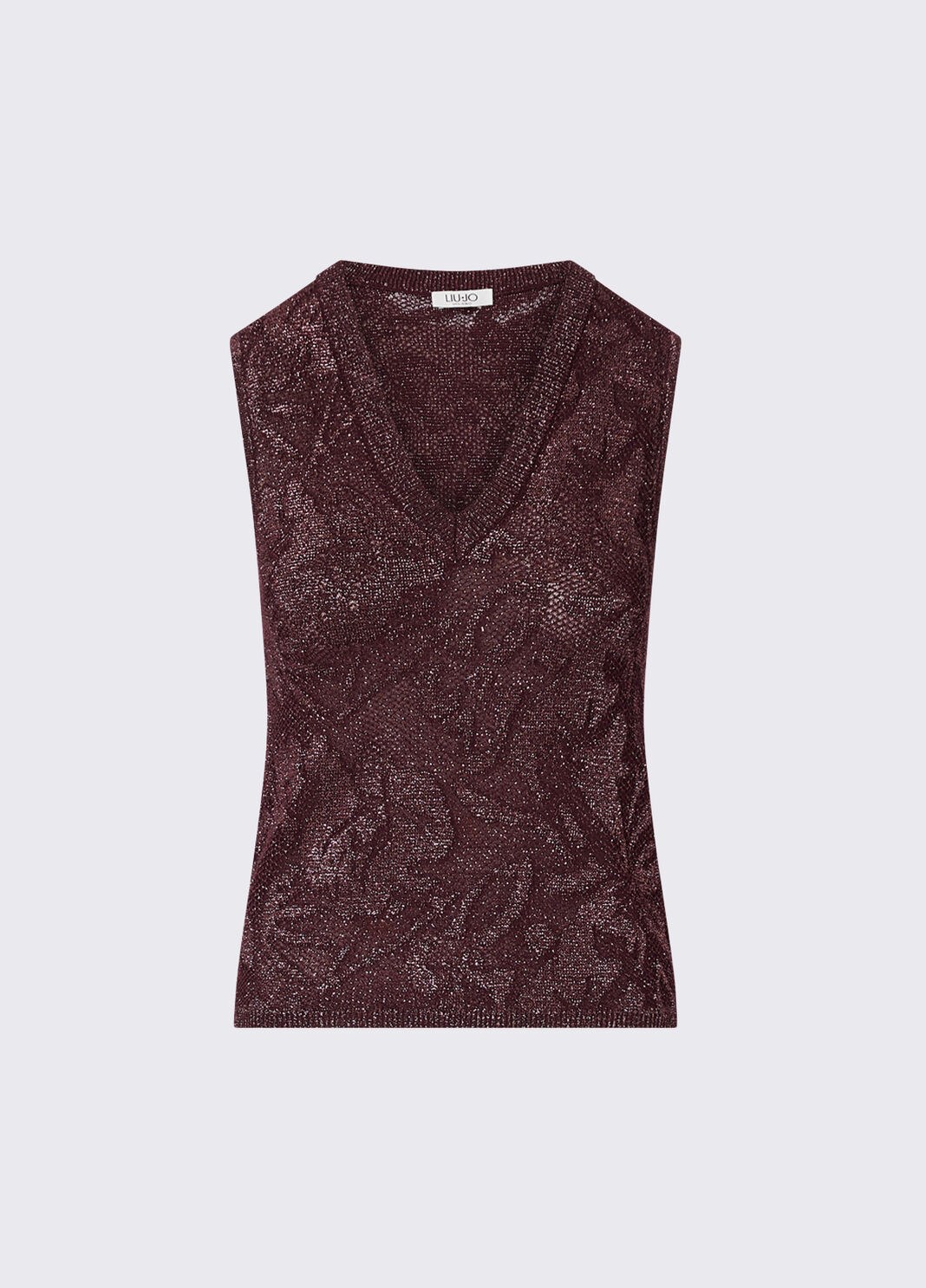 Lam&eacute; Lace Knit Top aubergine Liu Jo - large image number 6